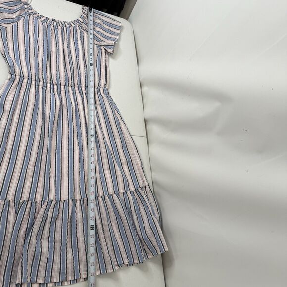 J.Crew Mercantile Dress Size M Striped Off The Shoulder Short Sleeve Americana - Picture 9 of 11